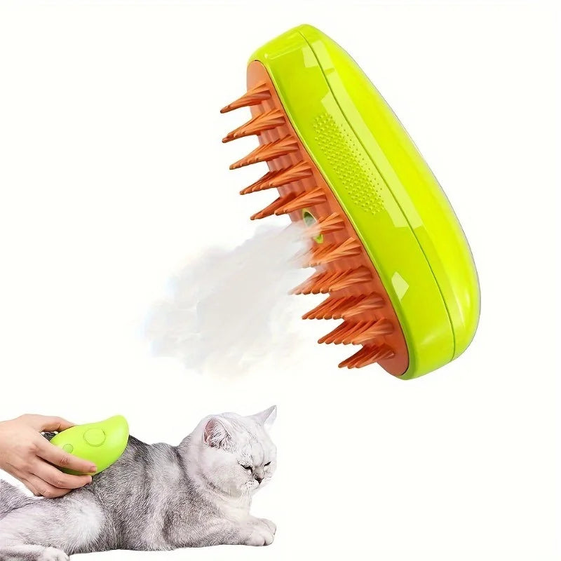 Escova A Vapor 3 Em 1 Autolimpante Para Massagem De Cães E Gatos De Estimação Remoção De Pêlos Removedor De Pêlos