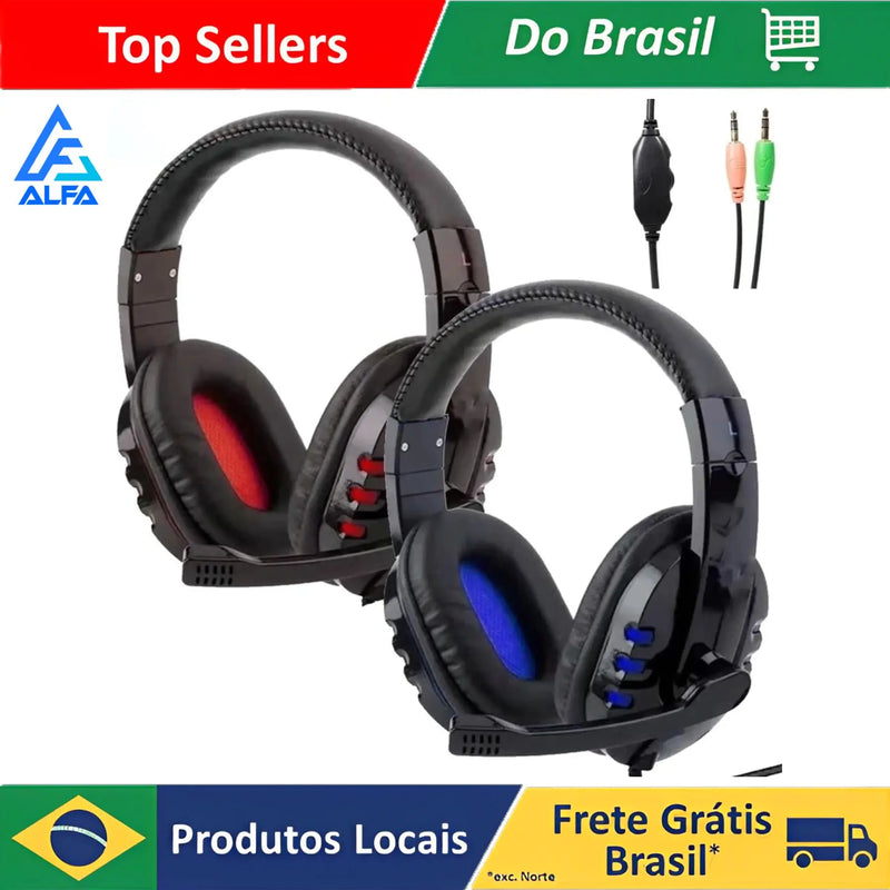 Fone Gamer A-302 P2 Microfone HeadPhone Para Ps4 De Jogo Com Fio