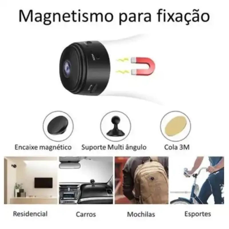 Kit 3 Câmeras A9 Câmera Espiã HD Mini Wifi 1080p Com Vigilância