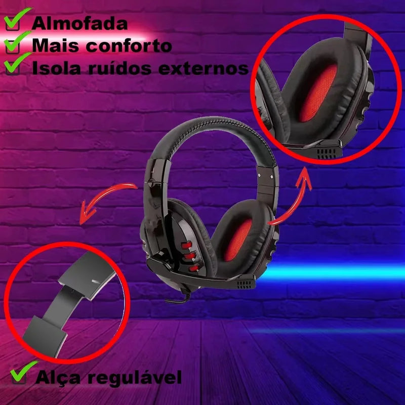 Fone Gamer A-302 P2 Microfone HeadPhone Para Ps4 De Jogo Com Fio