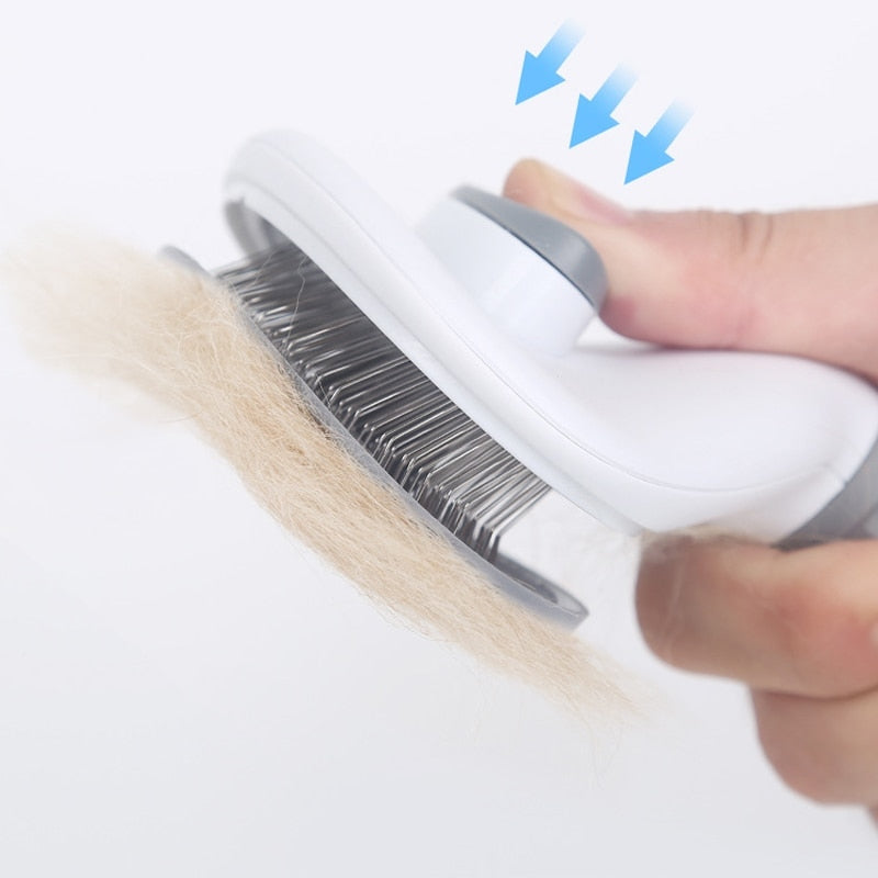 Escova automática da remoção do cabelo do animal de estimação, cão e gato pente, aço inoxidável, limpeza e grooming suprimentos